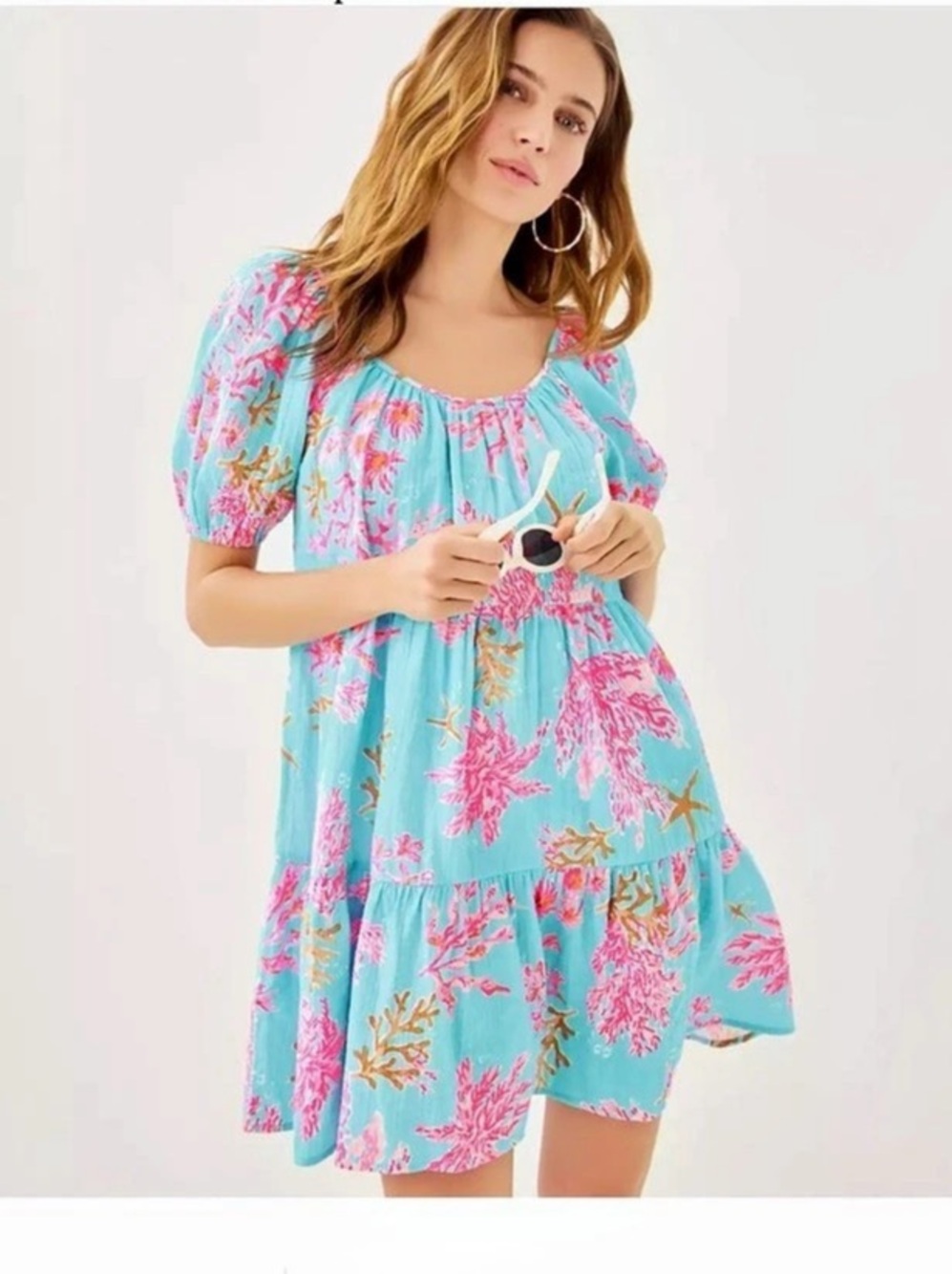 Lilly Pulitzer Zemini Cover-Up Floral Blue & Pink